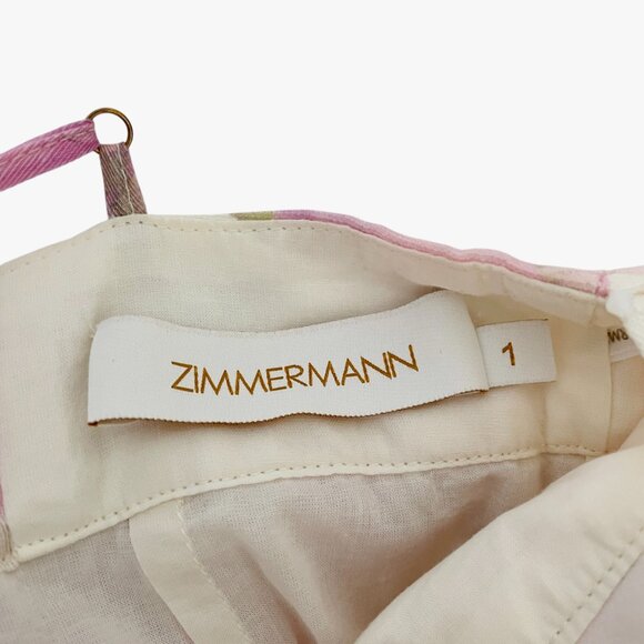 Zimmermann Dawning Floral Linen Silk Ruffle Mini Dress Size 1 - Picture 5 of 9